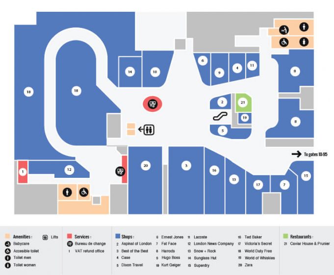 Gatwick South Terminal Arrivals And Departures   Gatwick South Terminal Map 681x560 