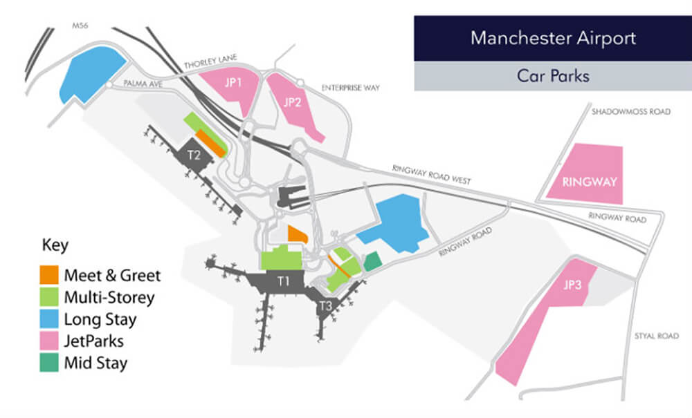 Map Of Manchester Airport Car Parks Manchester Airport Parking Information – Flightradars24.co.uk