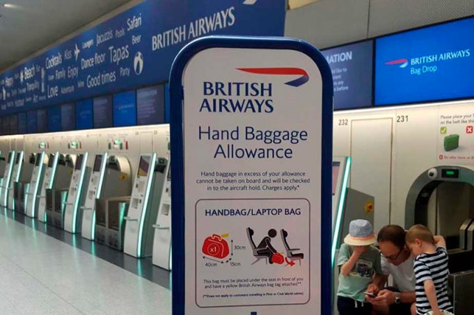 carry on luggage size british airways inches