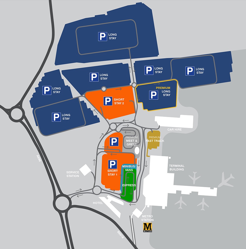 Newcastle Airport Parking Map