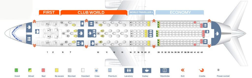 British Airways 787 seat map
