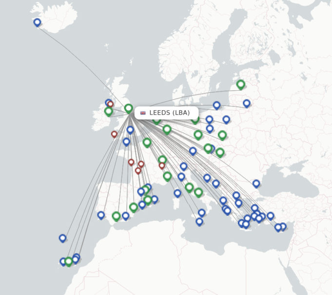 Leeds Bradford Airport Flightradars24.co.uk