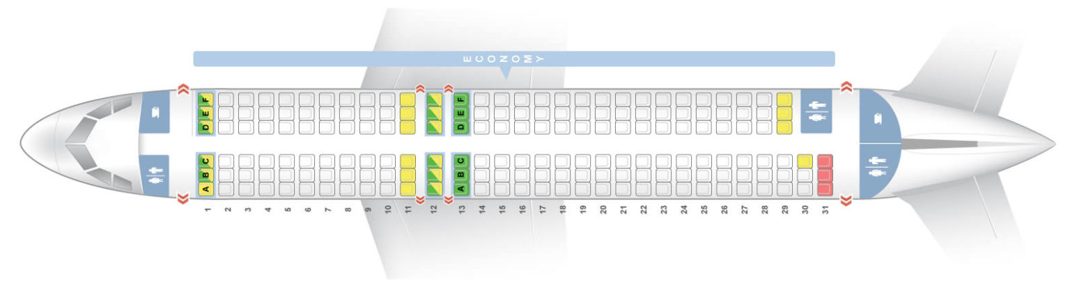 EasyJet A320 Seat Map - Flightradars24.co.uk