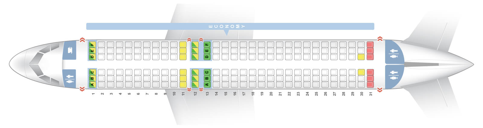A320 easyJet seat map