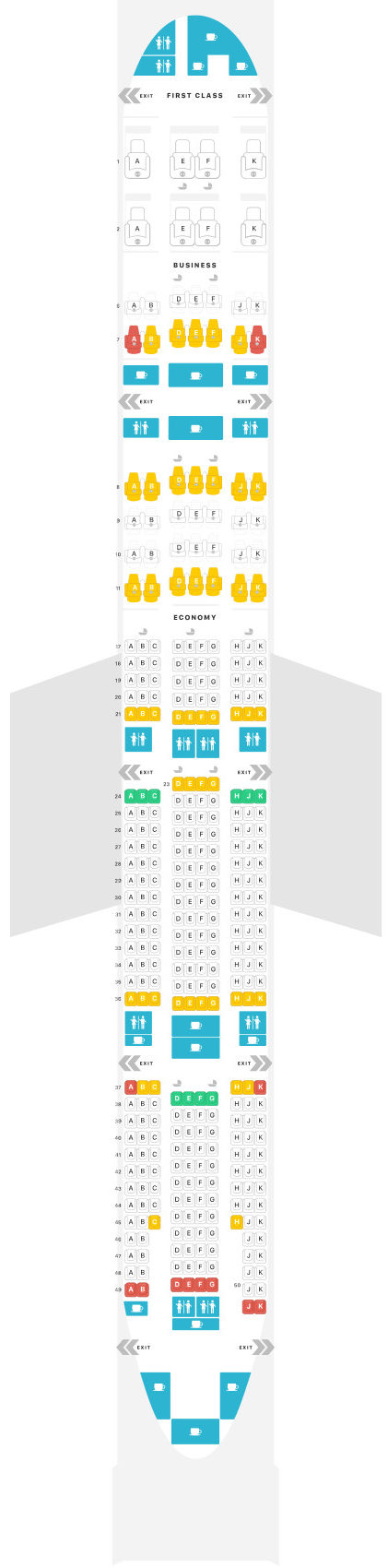 Boeing 777-300ER Emirates Seat Map