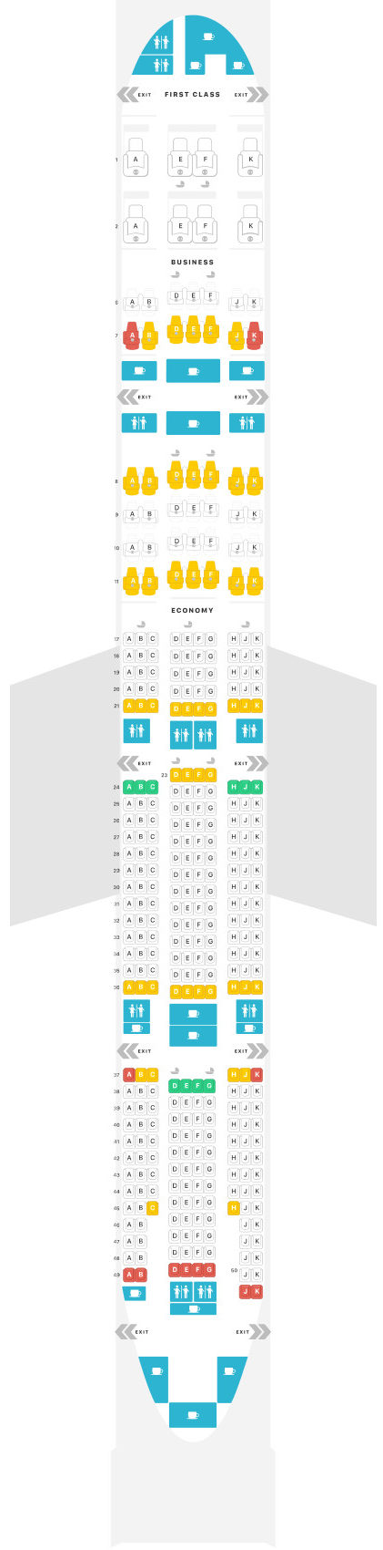 Boeing 777 300ER Emirates Seat Map Flightradars24 co uk