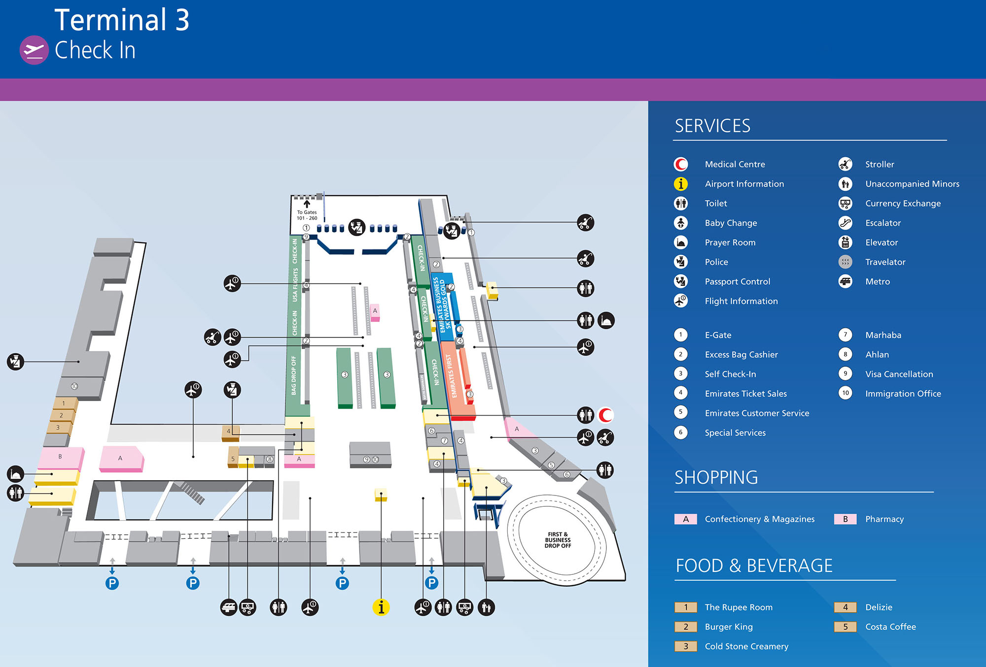 dubai airport terminal 3 map