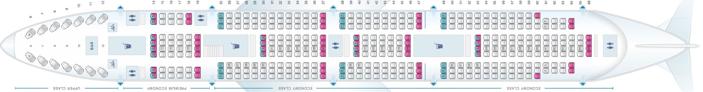 Virgin Atlantic 747-400 Seat Map